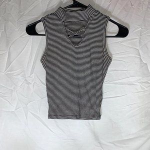 Black and White Striped Crop top